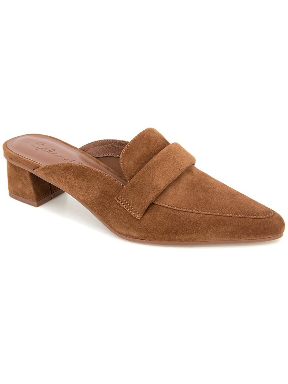 Splendid Loretta Women’s Suede Mule Slip On Loafers in Luggage Brown